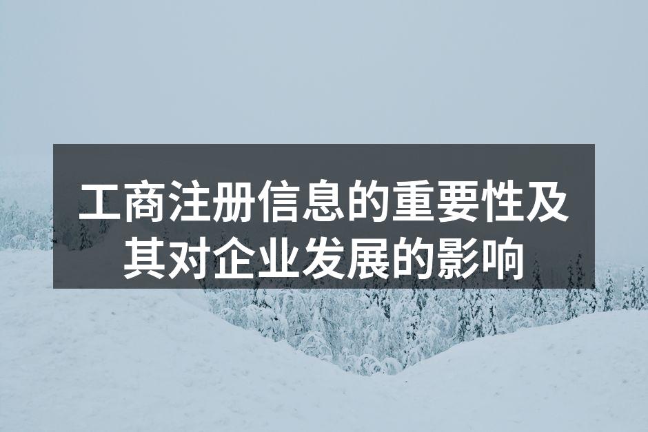 工商注册信息的重要性及其对企业发展的影响