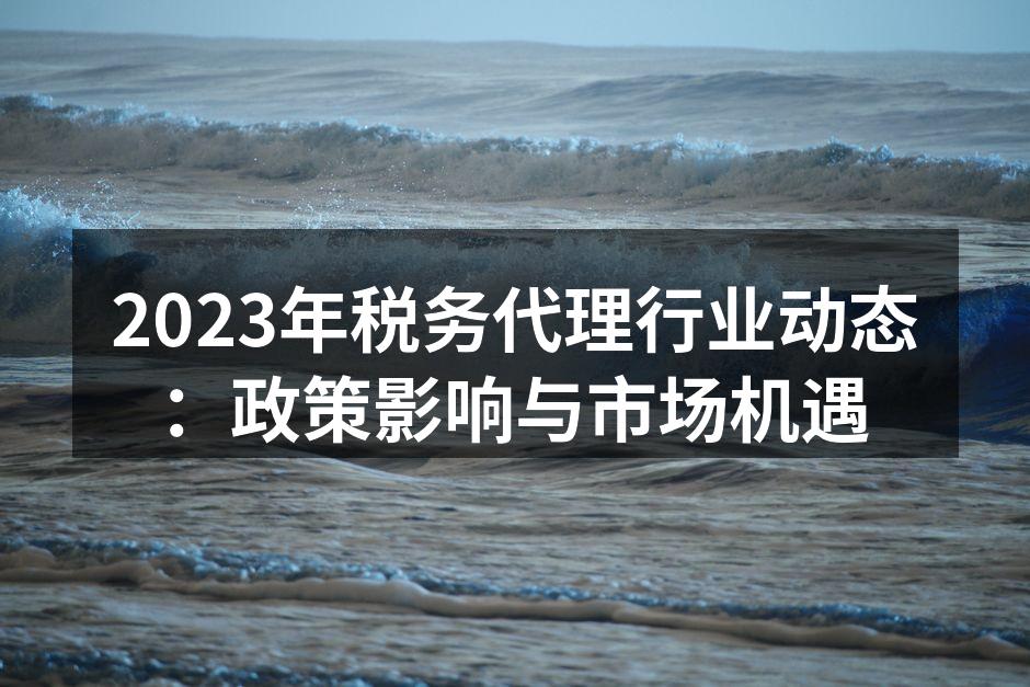 2023年税务代理行业动态：政策影响与市场机遇