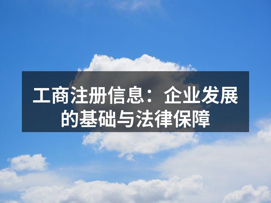 工商注册信息：企业发展的基础与法律保障
